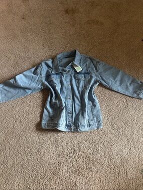 Light Blue Denim Jacket for women- button up SIZE LARGE